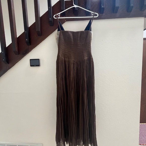 Monstand Chocolate Linen Maxi Dress Size Medium NWT - Picture 2 of 5